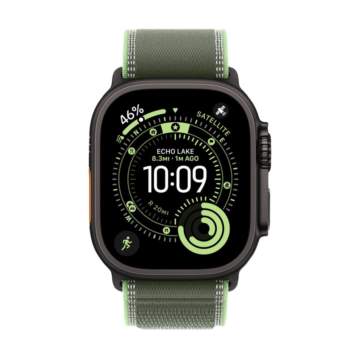 Умные часы Apple Watch Ultra 3, 49 мм, Black Titanium, ремешок Green Trail Loop M/L