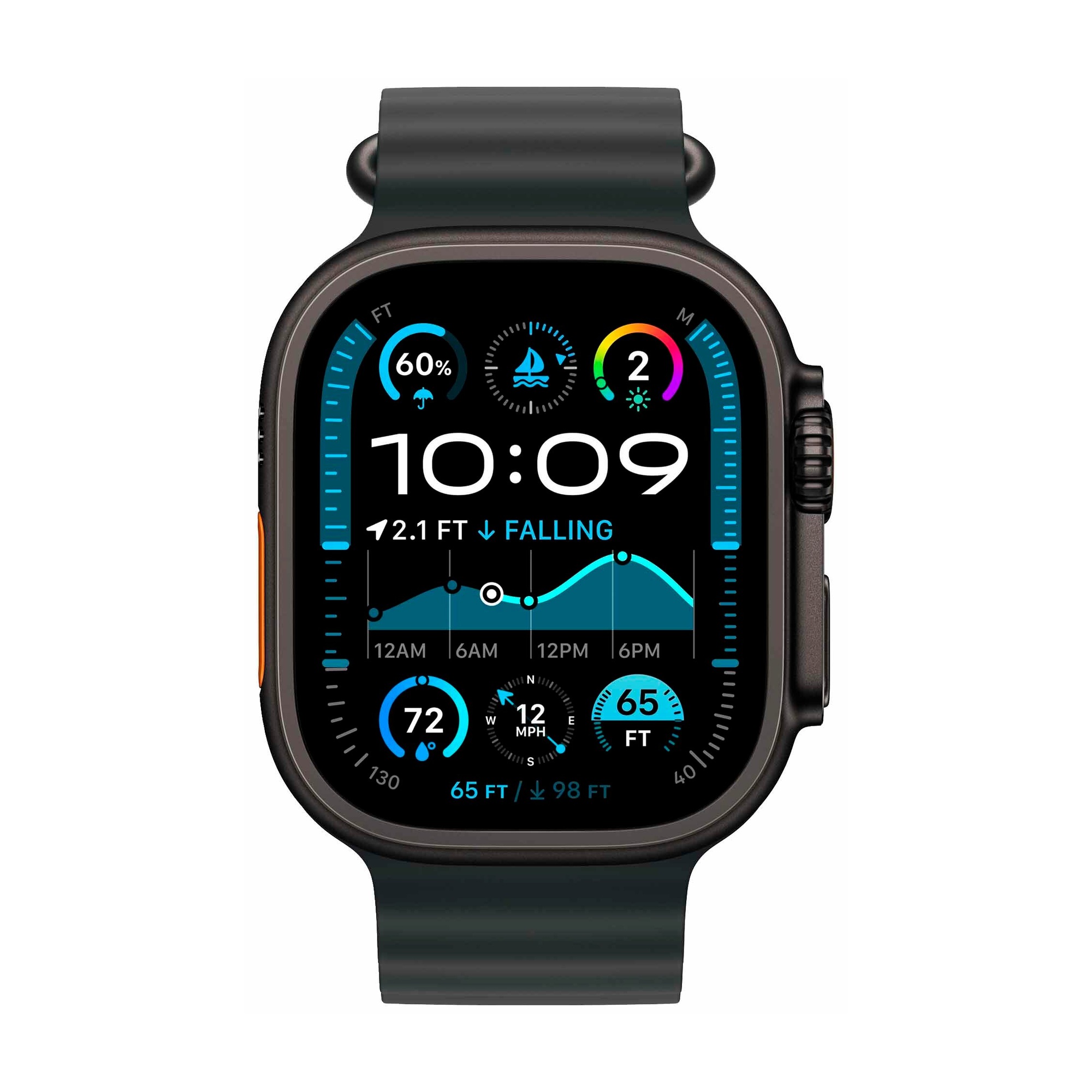 Умные часы Apple Watch Ultra 2 New 49mm Titanium Case Black with Black Ocean Band One Size