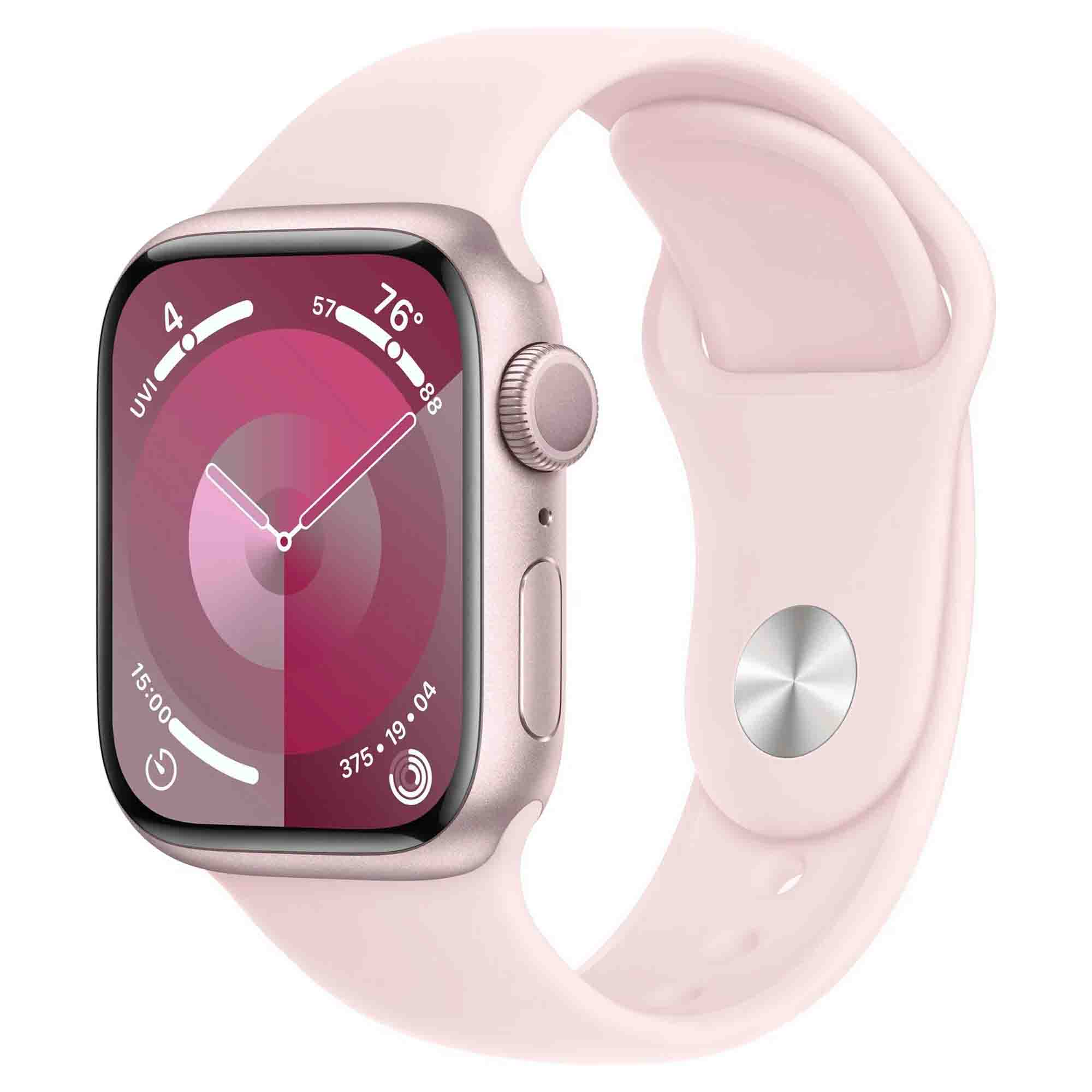 Умные часы Apple Watch Series 9 Aluminium Case 41 мм Pink with Pink Sport Band S/M