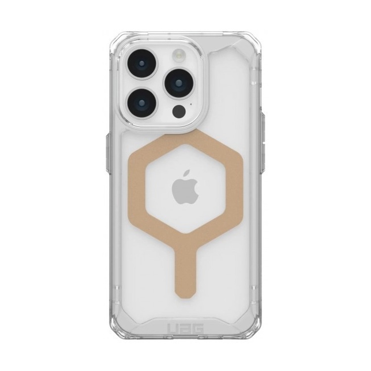 Чехол iPhone 15 Pro прозрачный/золото (Ice/Gold)