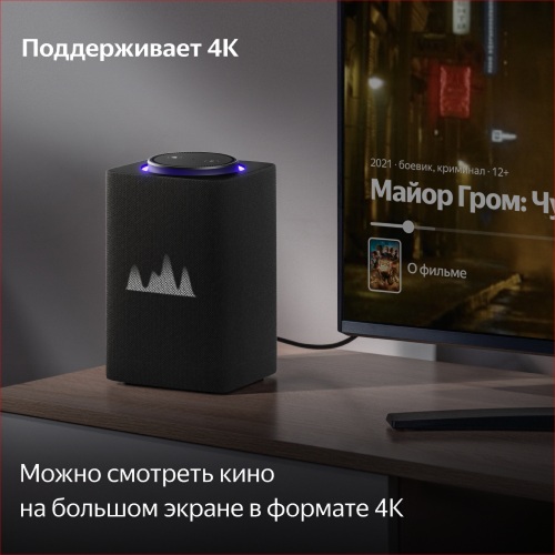 Умная колонка Яндекс Станция Макс с Zigbee Черный оникс