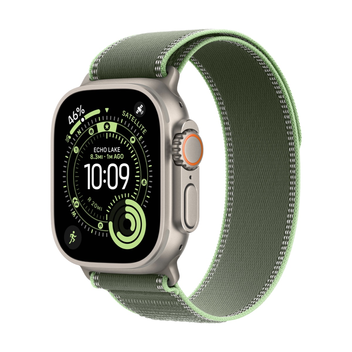 Умные часы Apple Watch Ultra 3, 49 мм, Natural Titanium, ремешок Green Trail Loop S/M