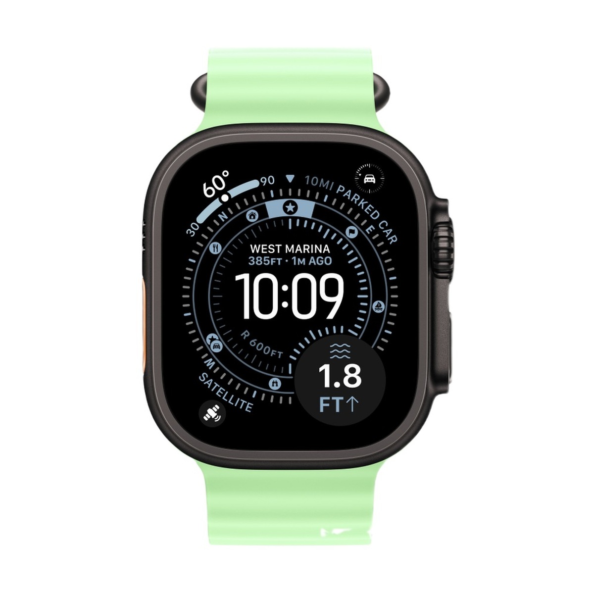 Умные часы Apple Watch Ultra 3, 49 мм, Black Titanium, ремешок Green Ocean Band