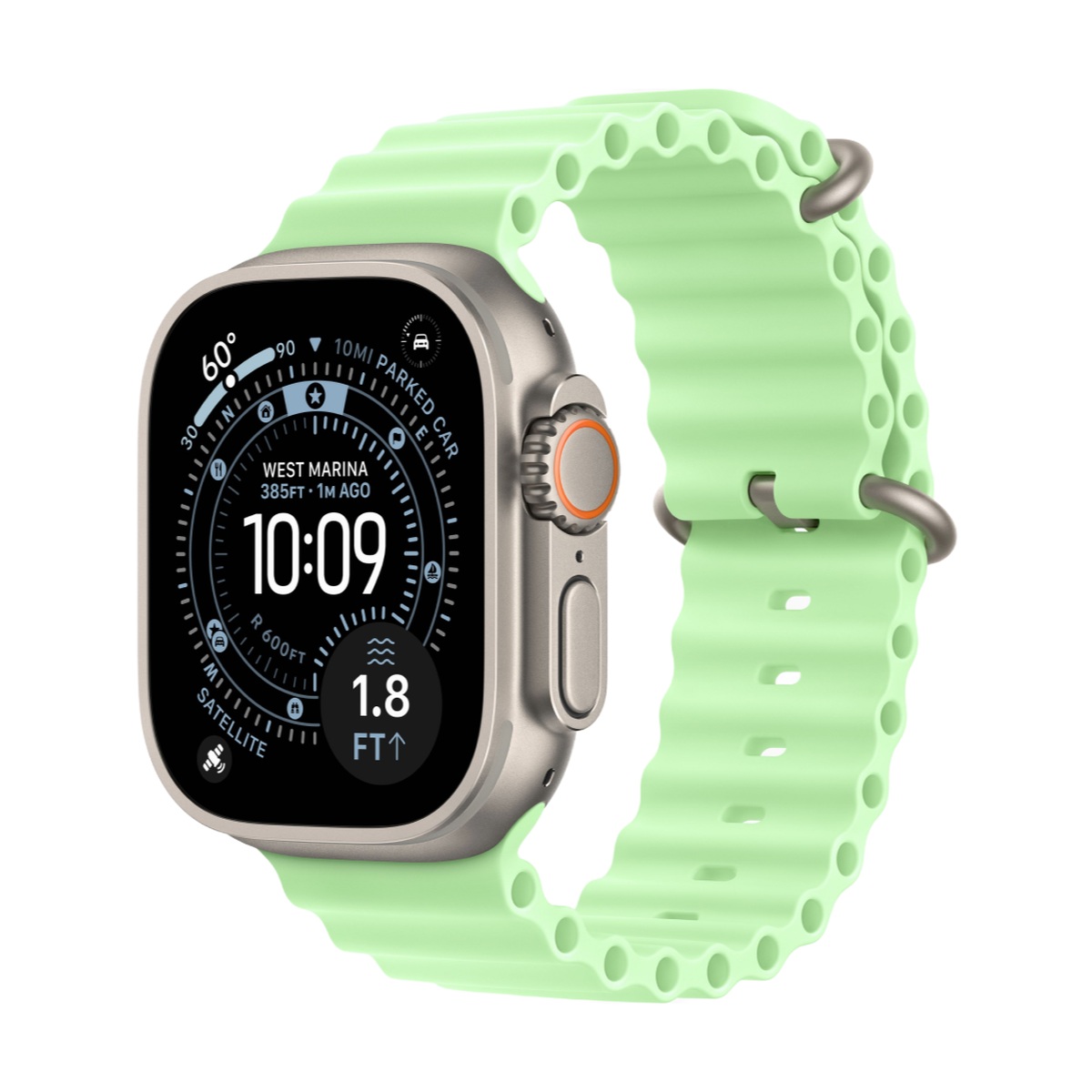 Умные часы Apple Watch Ultra 3, 49 мм, Natural Titanium, ремешок Green Ocean Band