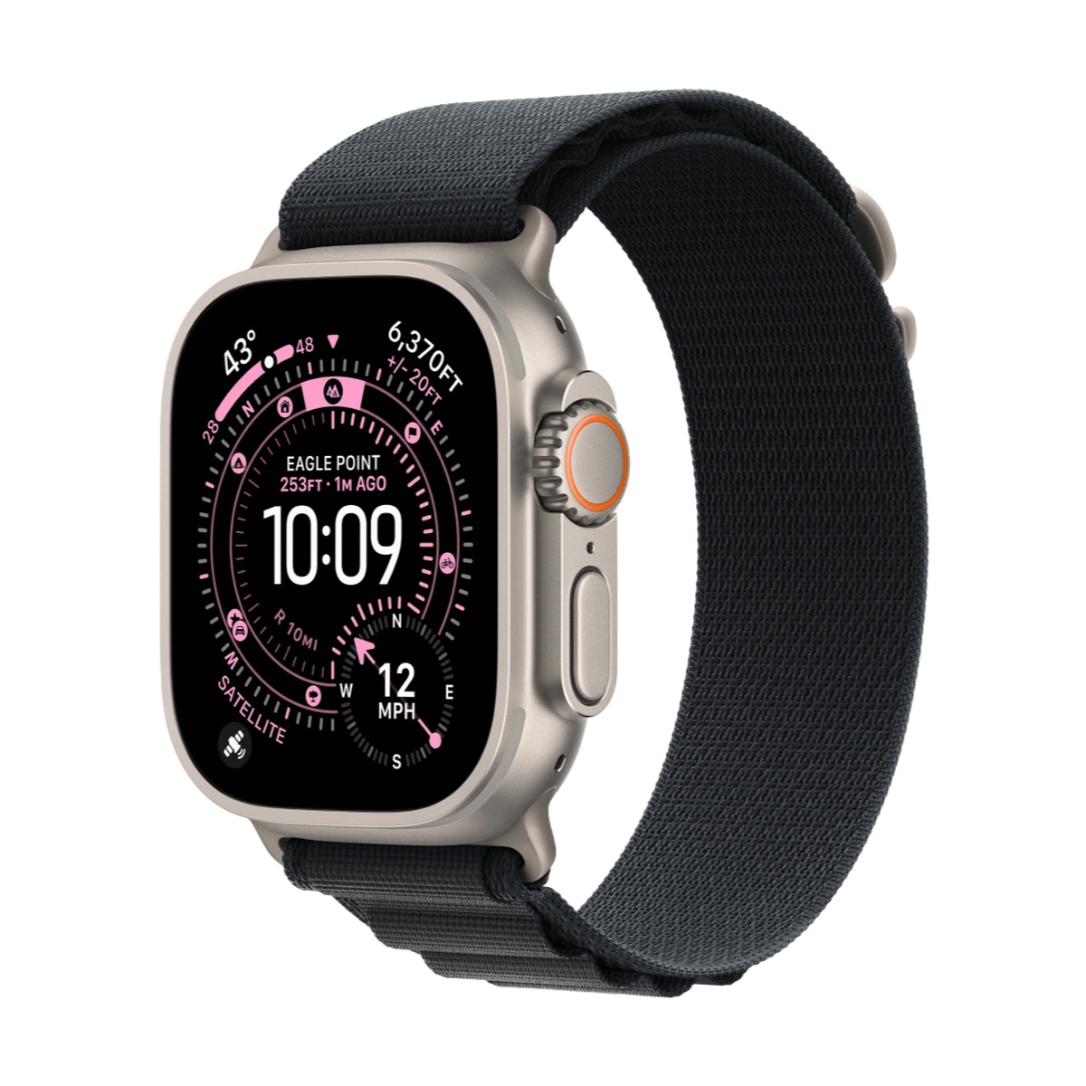 Умные часы Apple Watch Ultra 3, 49 мм, Natural Titanium, ремешок Black Alpine Loop S