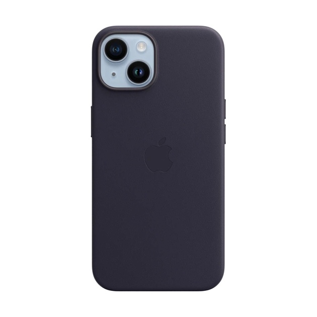 Чехол для iPhone 14 Leather Case с MagSafe - Ink