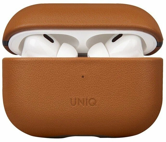 Кожаный чехол Uniq Terra для AirPods Pro 2 Leather case Коричневый