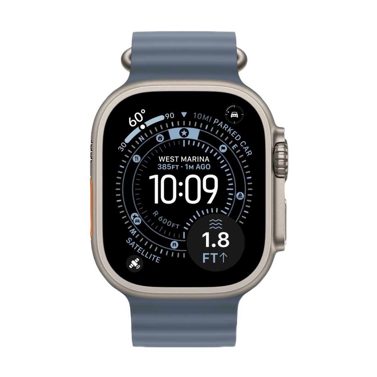 Умные часы Apple Watch Ultra 3, 49 мм, Natural Titanium, ремешок Blue Ocean Band
