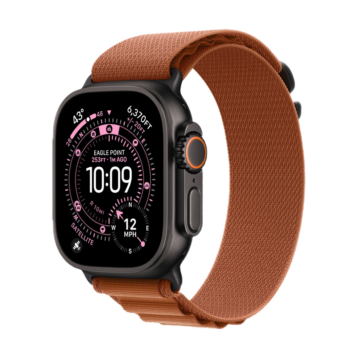 Умные часы Apple Watch Ultra 3, 49 мм, Black Titanium, ремешок Terra Cotta Alpine Loop S