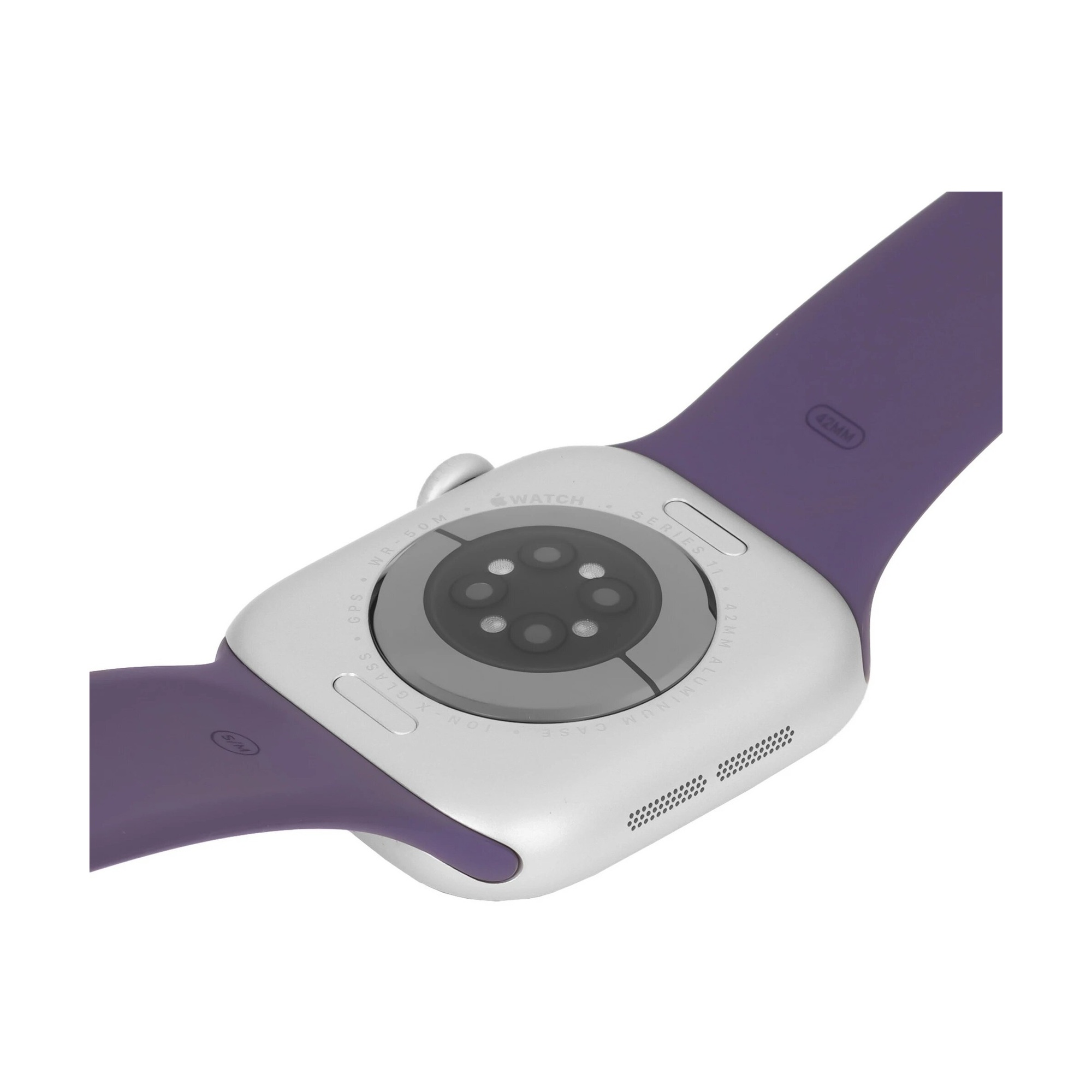 Умные часы Apple Watch Series 11, 46mm, Silver, ремешок Purple Sport Band S/M