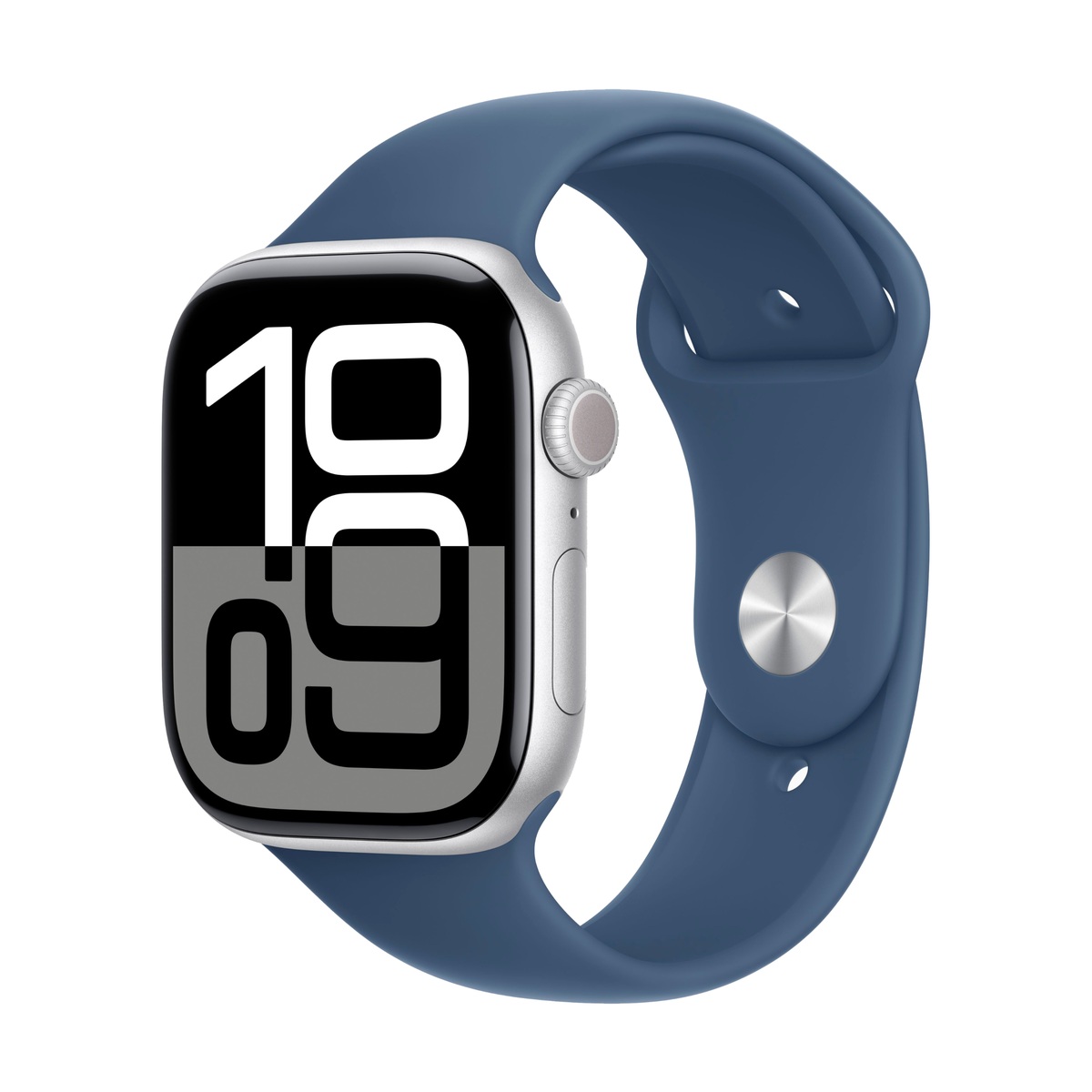 Умные часы Apple Watch Series 10 46mm Aluminum Case Silver with Lake Denim Sport Band S/M