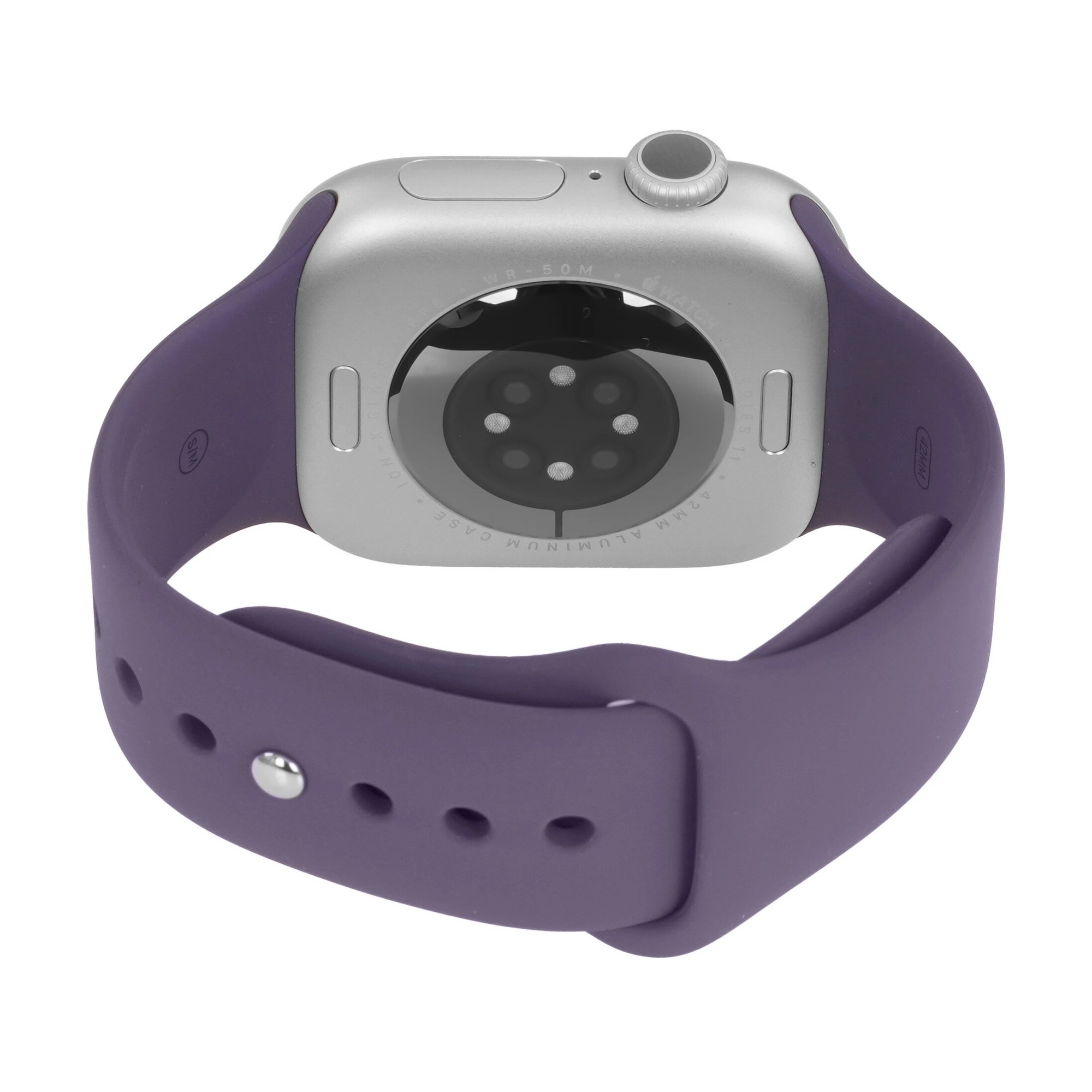 Умные часы Apple Watch Series 11, 42mm, Silver, ремешок Purple Sport Band S/M