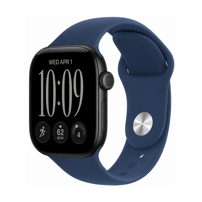 Смарт-часы Apple Watch Series 12 GPS 46mm Black Aluminium, Navy Blue Solo Loop