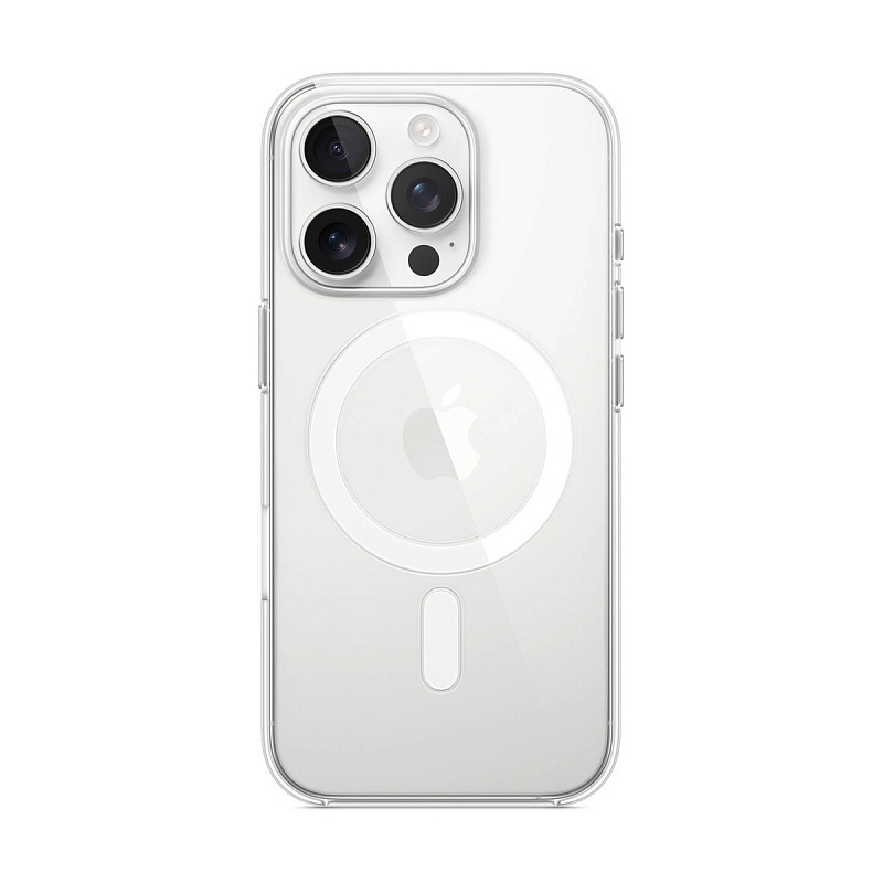 Силиконовый чехол для iPhone 16 Pro Прозрачный с MagSafe