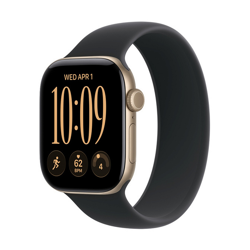 Смарт-часы Apple Watch Series 12 GPS 42mm Light Gold Aluminium, Black Solo Loop