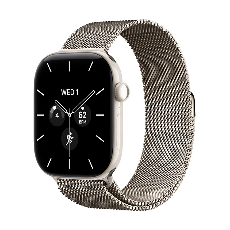 Смарт-часы Apple Watch Series 12 GPS + Cellular 46mm Pearl White Ceramic, Natural Milanese Loop, размер S/M