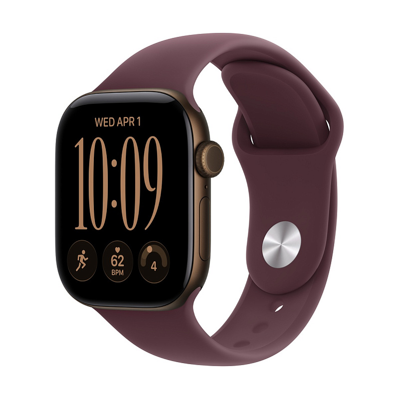 Смарт-часы Apple Watch Series 12 GPS 42mm Dark Bronze Aluminium, Burgundy Sport Band, размер S/M