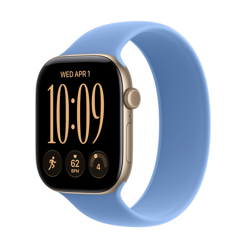Смарт-часы Apple Watch Series 12 GPS 46mm Light Gold Aluminium, Wildflower Blue Solo Loop