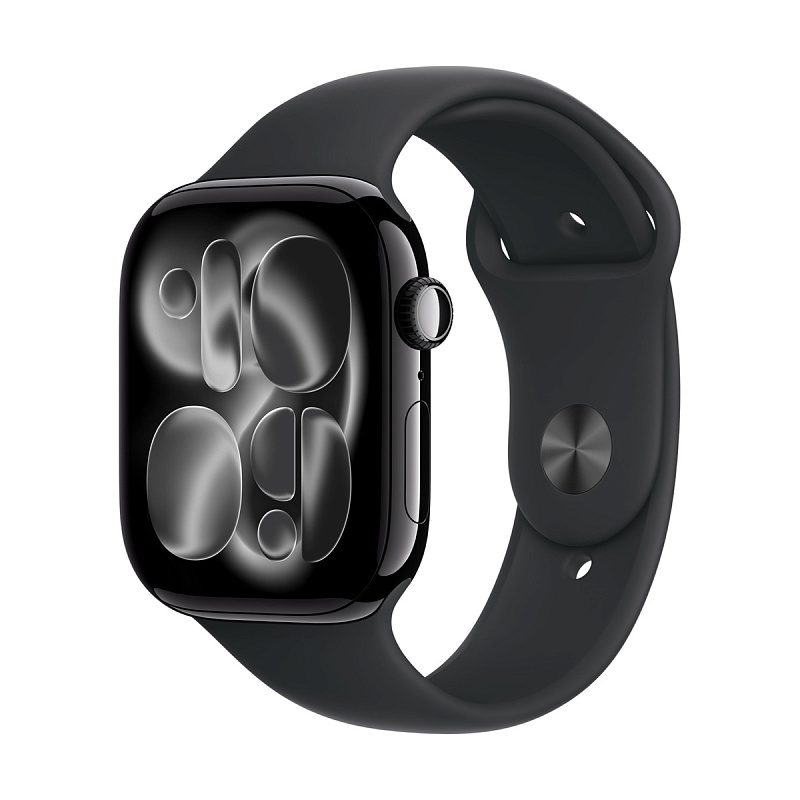 Умные часы Apple Watch Series 11, 46mm, Jet Black, ремешок Black Sport Band S/M