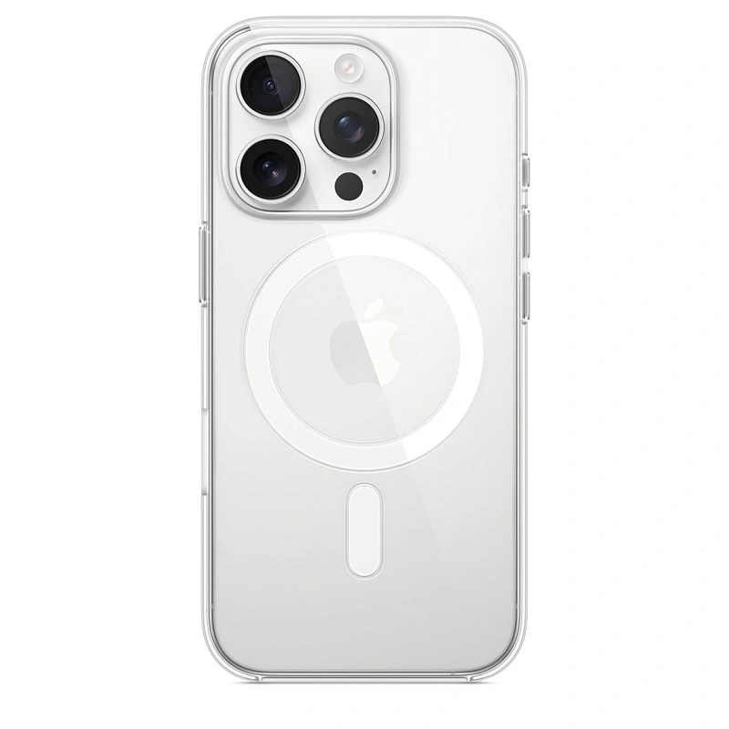 Силиконовый чехол для iPhone 16 Pro Прозрачный с MagSafe