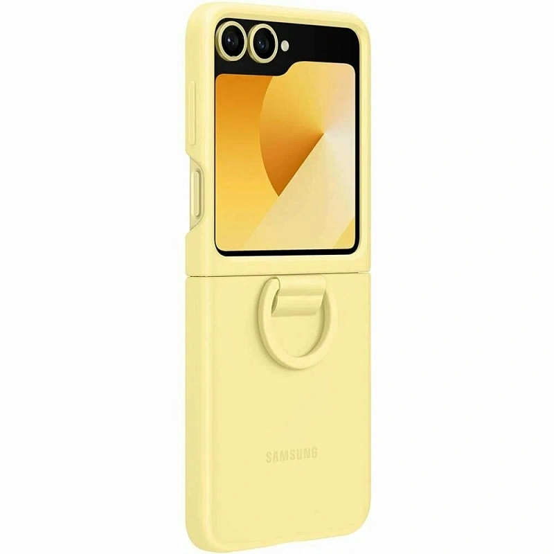Чехол с кольцом держателем Silicone Case Желтый