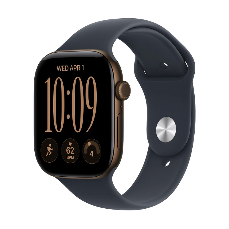 Смарт-часы Apple Watch Series 12 GPS 46mm Dark Bronze Aluminium, Navy Blue Sport Band, размер S/M