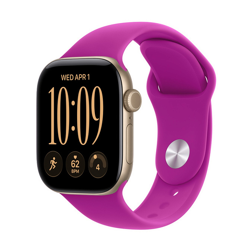 Смарт-часы Apple Watch Series 12 GPS 42mm Light Gold Aluminium, Magenta Sport Band, размер S/M
