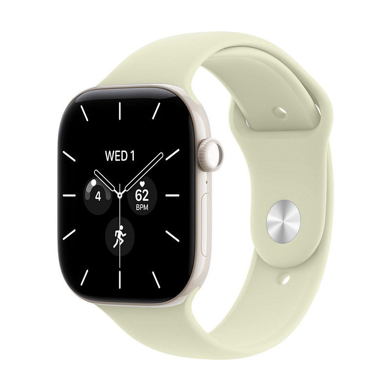Смарт-часы Apple Watch Series 12 GPS + Cellular 46mm Pearl White Ceramic, Pale Succulent Sport Band, размер M/L