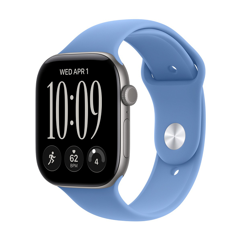 Смарт-часы Apple Watch Series 12 GPS 46mm Space Gray Aluminium, Wildflower Blue Sport Band, размер S/M