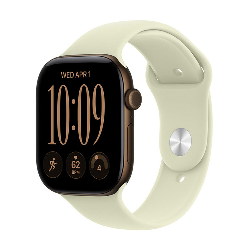 Смарт-часы Apple Watch Series 12 GPS 46mm Dark Bronze Aluminium, Pale Succulent Sport Band, размер M/L