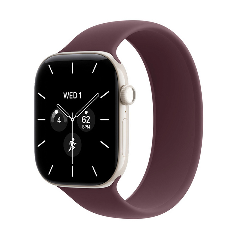 Смарт-часы Apple Watch Series 12 GPS + Cellular 46mm Pearl White Ceramic, Burgundy Solo Loop