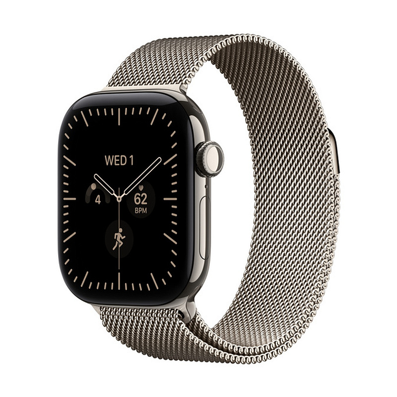 Смарт-часы Apple Watch Series 12 GPS + Cellular 42mm Natural Titanium, Natural Milanese Loop