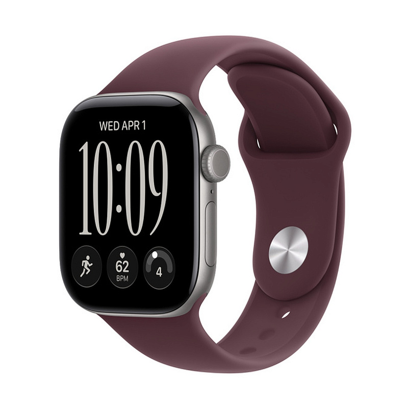 Смарт-часы Apple Watch Series 12 GPS 42mm Space Gray Aluminium, Burgundy Sport Band, размер S/M