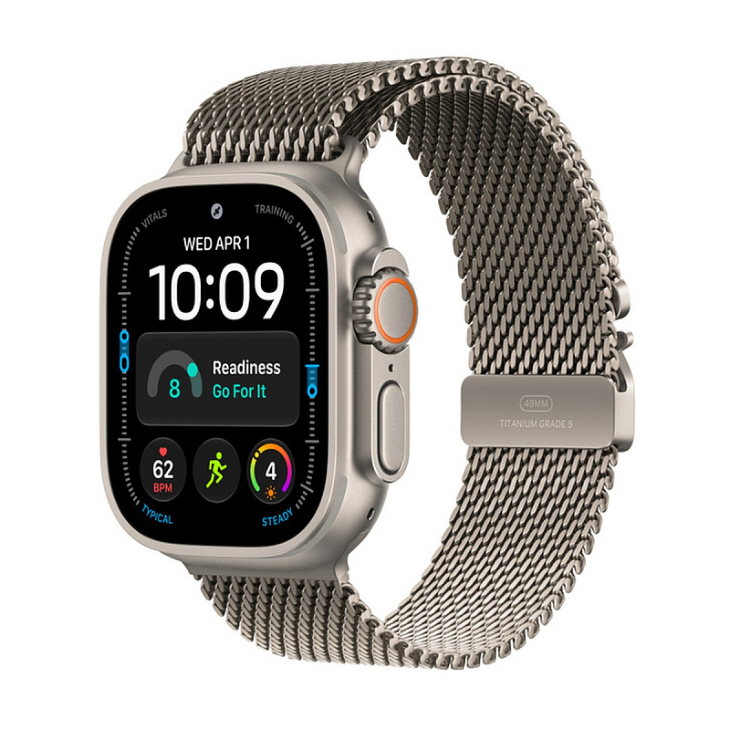 Смарт-часы Apple Watch Ultra 4 GPS + Cellular 49mm Natural Titanium, Natural Titanium Milanese Loop, размер Medium