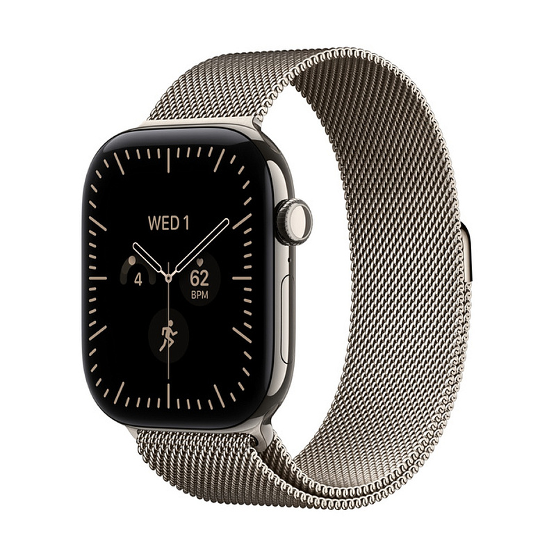 Смарт-часы Apple Watch Series 12 GPS + Cellular 46mm Natural Titanium, Natural Milanese Loop, размер M/L