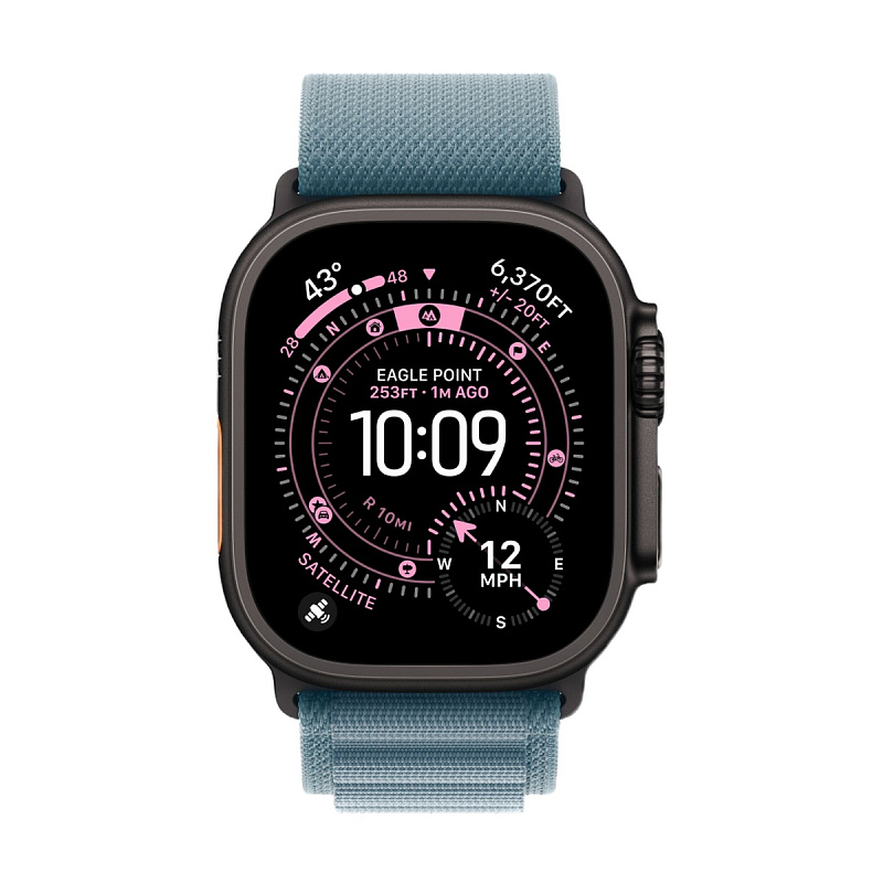 Умные часы Apple Watch Ultra 3, 49 мм, Black Titanium, ремешок Blue Alpine Loop S