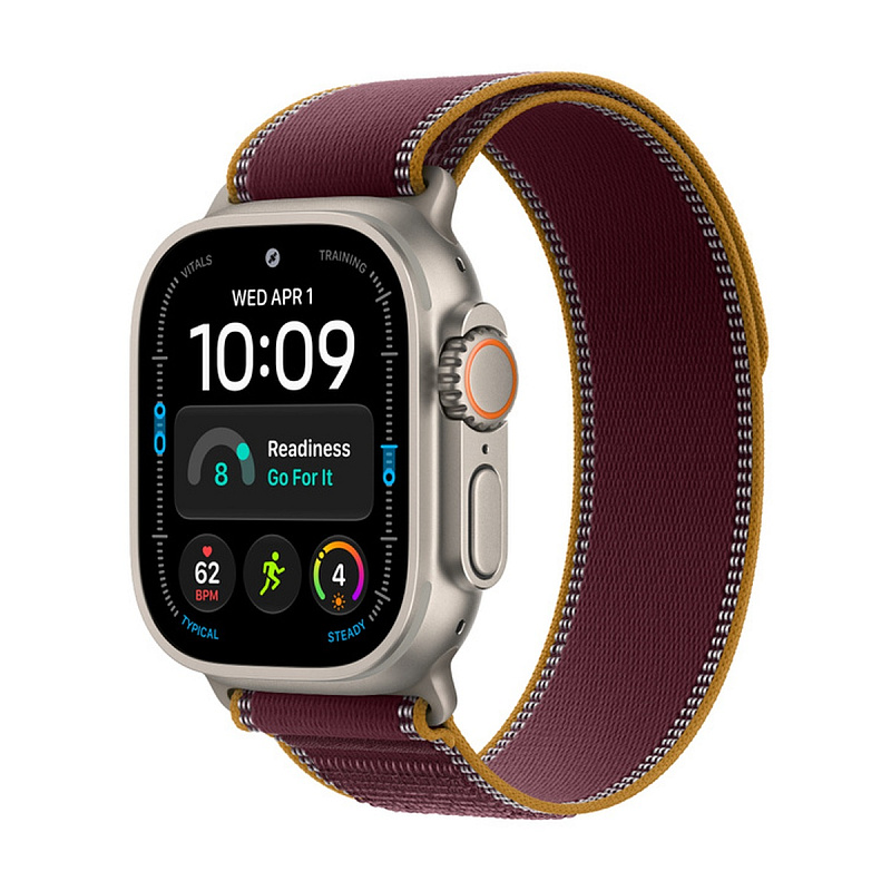 Смарт-часы Apple Watch Ultra 4 GPS + Cellular 49mm Natural Titanium, Burgundy Trail Loop, размер S/M