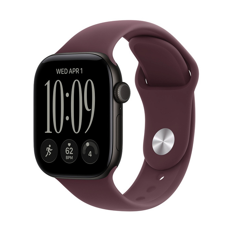 Смарт-часы Apple Watch Series 12 GPS 42mm Black Aluminium, Burgundy Sport Band, размер M/L