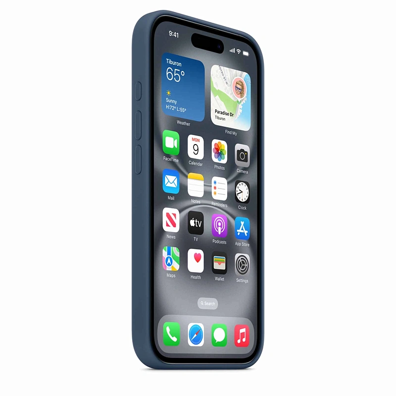 Чехол Silicone Case с MagSafe для iPhone 16 Dark Blue