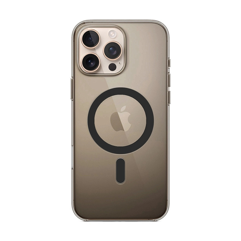 Силиконовый чехол для iPhone 16 Pro Прозрачный Brown с MagSafe