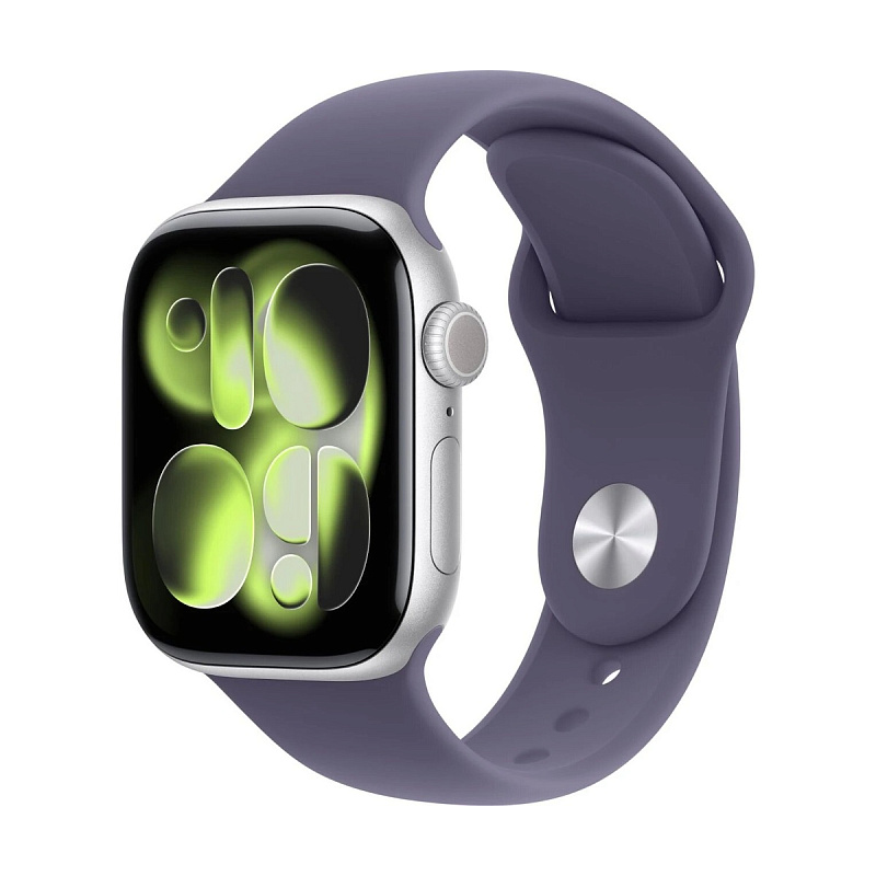 Умные часы Apple Watch Series 11, 46mm, Silver, ремешок Purple Sport Band M/L