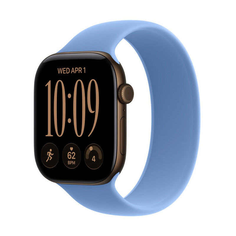 Смарт-часы Apple Watch Series 12 GPS 46mm Dark Bronze Aluminium, Wildflower Blue Solo Loop