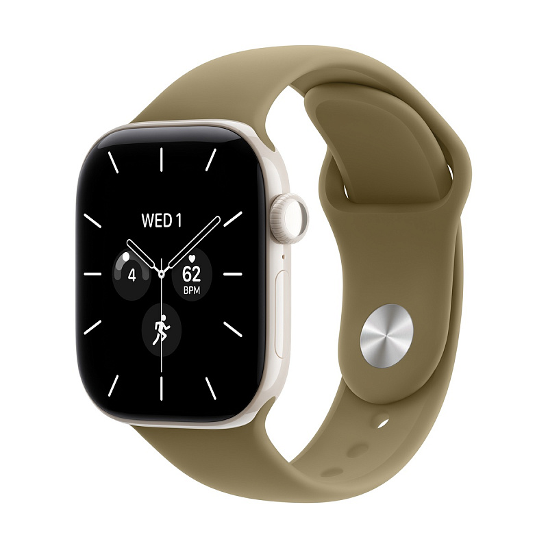 Смарт-часы Apple Watch Series 12 GPS + Cellular 42mm Pearl White Ceramic, Olive Sport Band, размер S/M