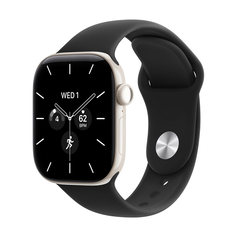 Смарт-часы Apple Watch Series 12 GPS + Cellular 42mm Pearl White Ceramic, Black Sport Band, размер S/M