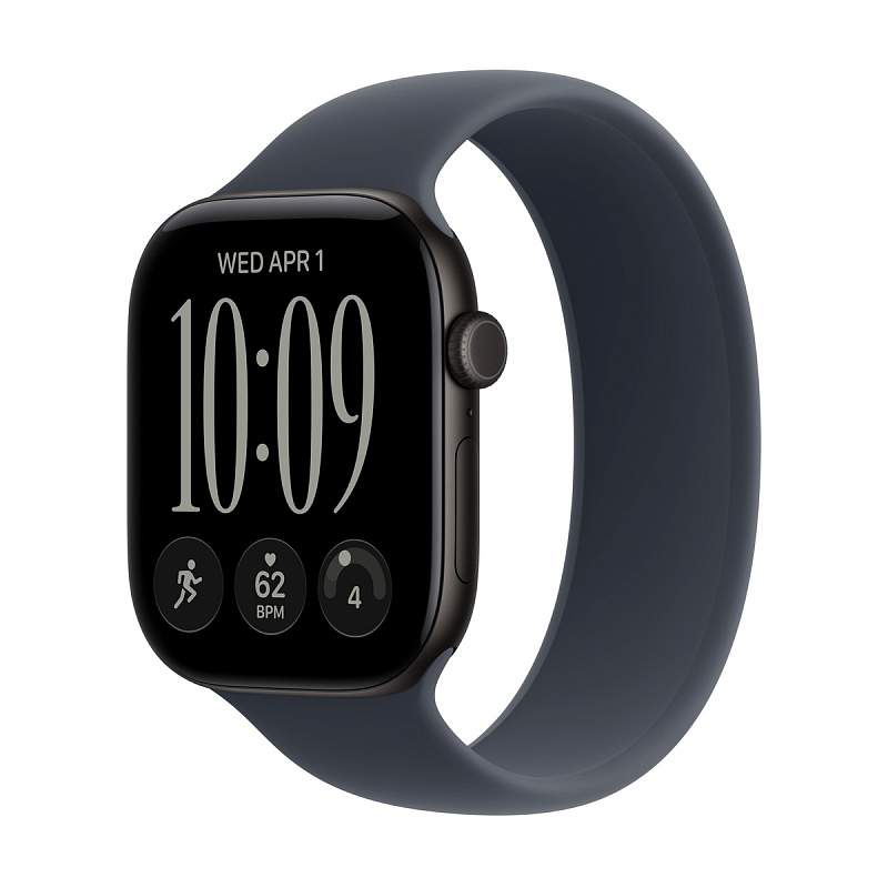 Смарт-часы Apple Watch Series 12 GPS 46mm Black Aluminium, Navy Blue Solo Loop