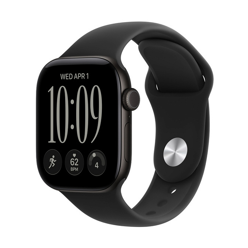 Смарт-часы Apple Watch Series 12 GPS 42mm Black Aluminium, Black Sport Band, размер S/M