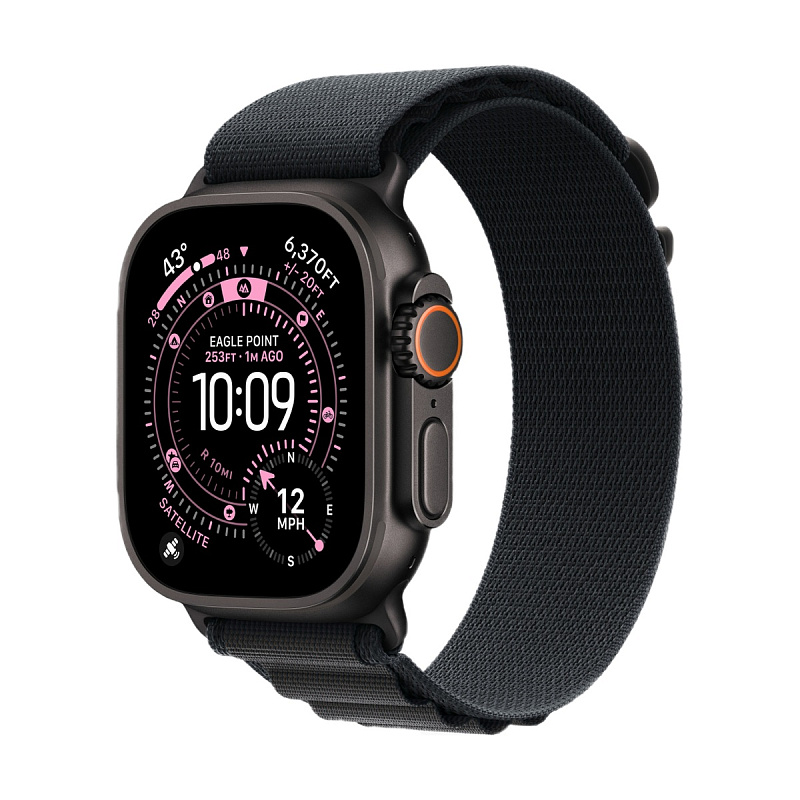 Умные часы Apple Watch Ultra 3, 49 мм, Natural Titanium, ремешок Black Alpine Loop L