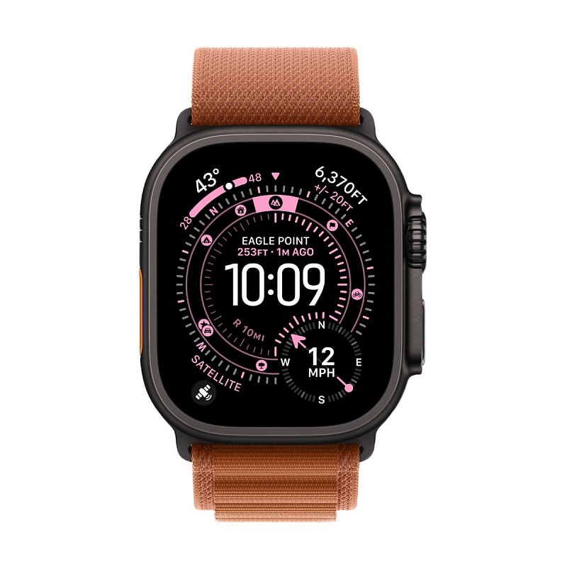 Умные часы Apple Watch Ultra 3, 49 мм, Black Titanium, ремешок Terra Cotta Alpine Loop S