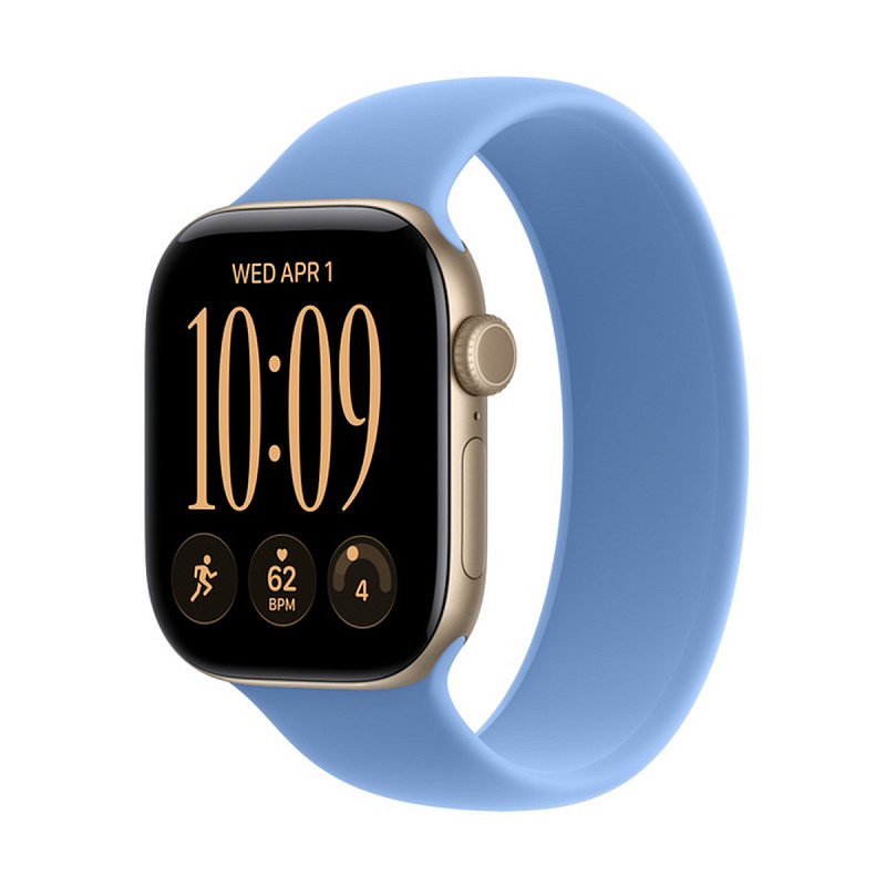 Смарт-часы Apple Watch Series 12 GPS 42mm Light Gold Aluminium, Wildflower Blue Solo Loop