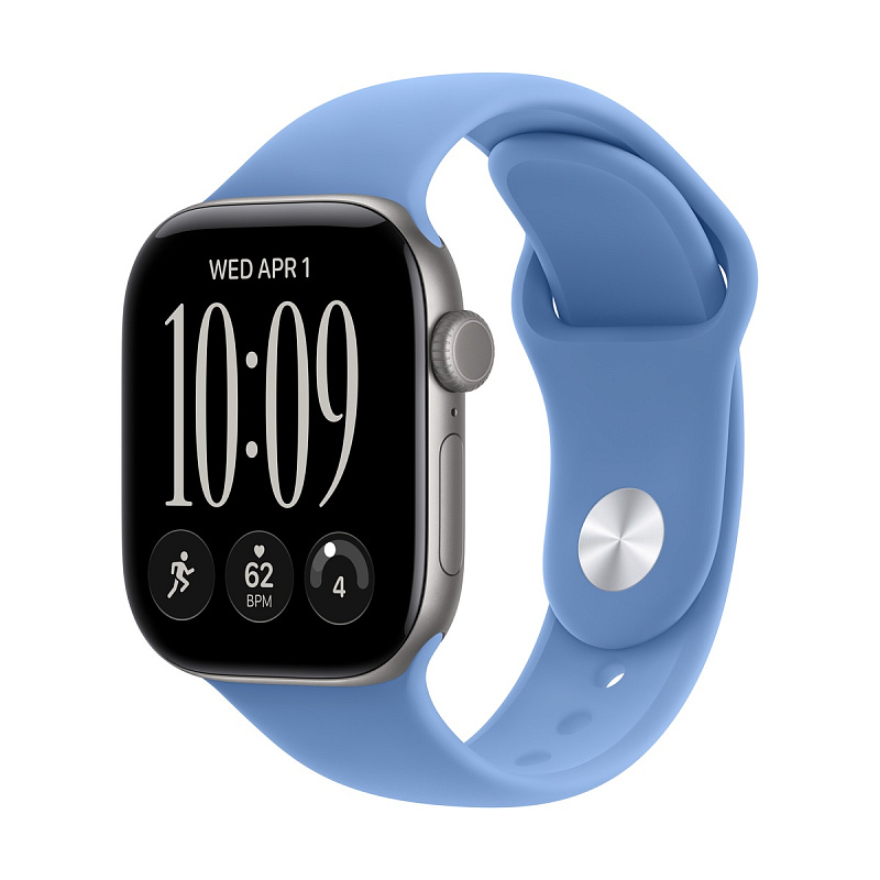 Смарт-часы Apple Watch Series 12 GPS 42mm Space Gray Aluminium, Wildflower Blue Sport Band, размер S/M